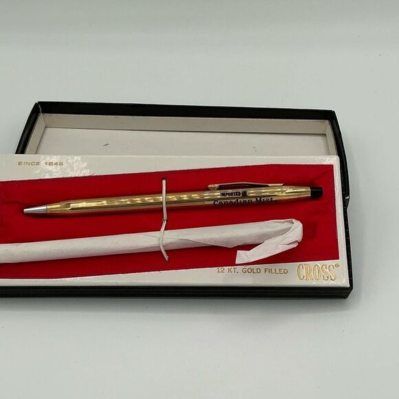 Vintage Cross 12 kt . Gold Filled Pen and Pencil set- Canadian Mist New - Picture 4 of 6